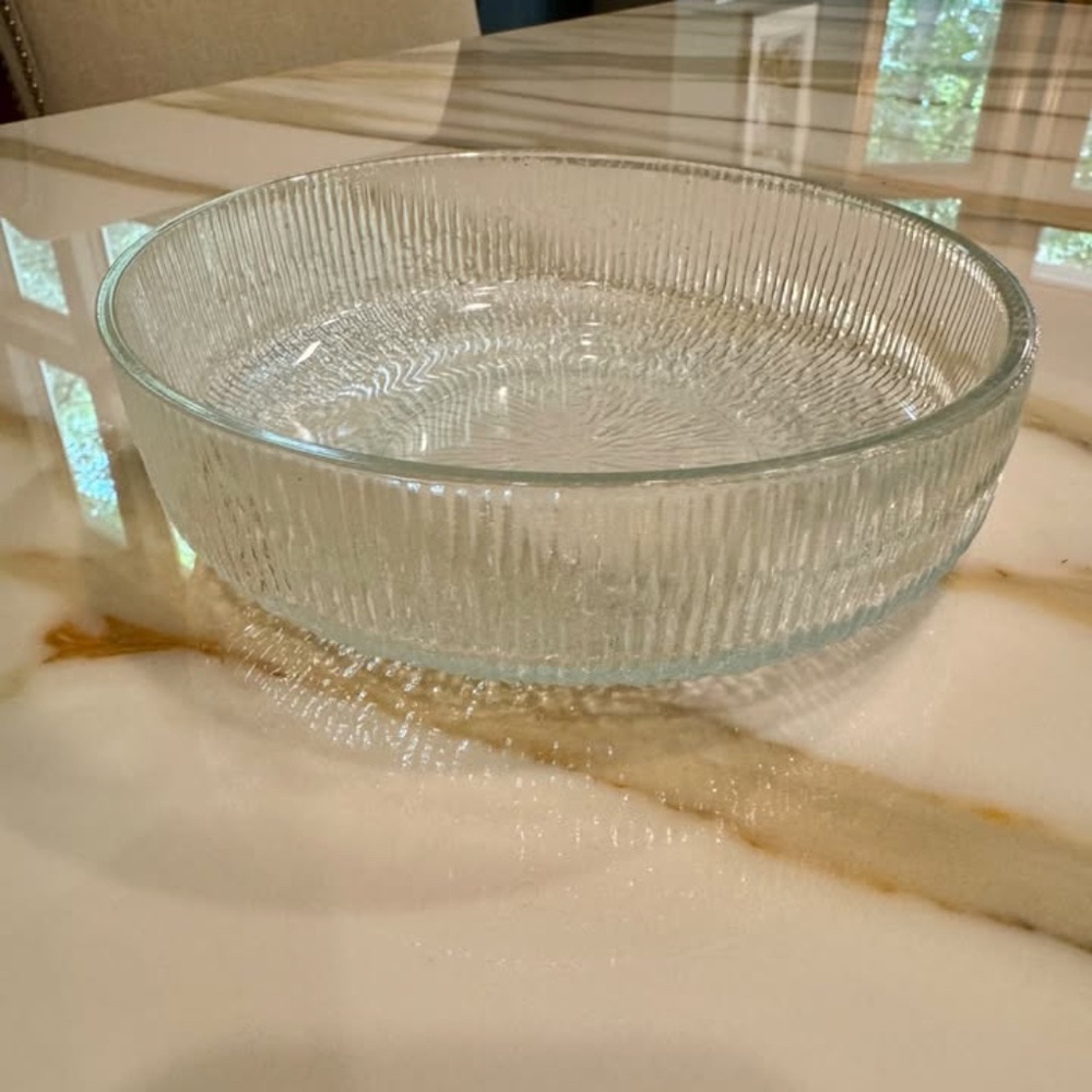 Indiana Crystal Vintage Glass Textured Bowl 7In